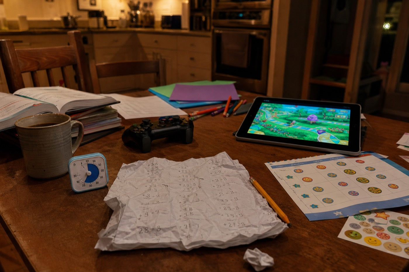 7 p.m. The worksheet has no pulse. The game does.
